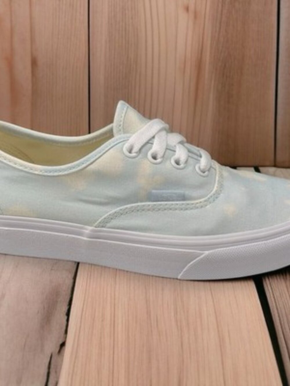 Vans Authentic Womens Size 7.5 Bleach Wash Ballad Blue Shoes WORN ONCE!